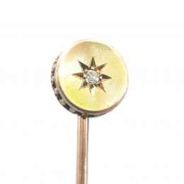 Victorian old cut diamond stick pin