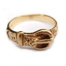 Solid gold buckle ring