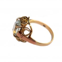 Aquamarine 12ct gold pinky ring