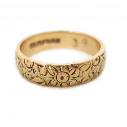 Chased gold floral band