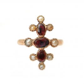 Garnet and seed pearl conversion ring