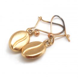 Vintage gold coffee bean earrings