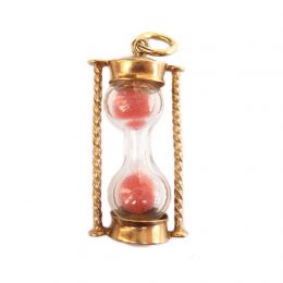 Vintage gold hourglass charm