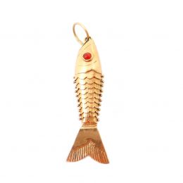 Fine 18ct gold articulated fish