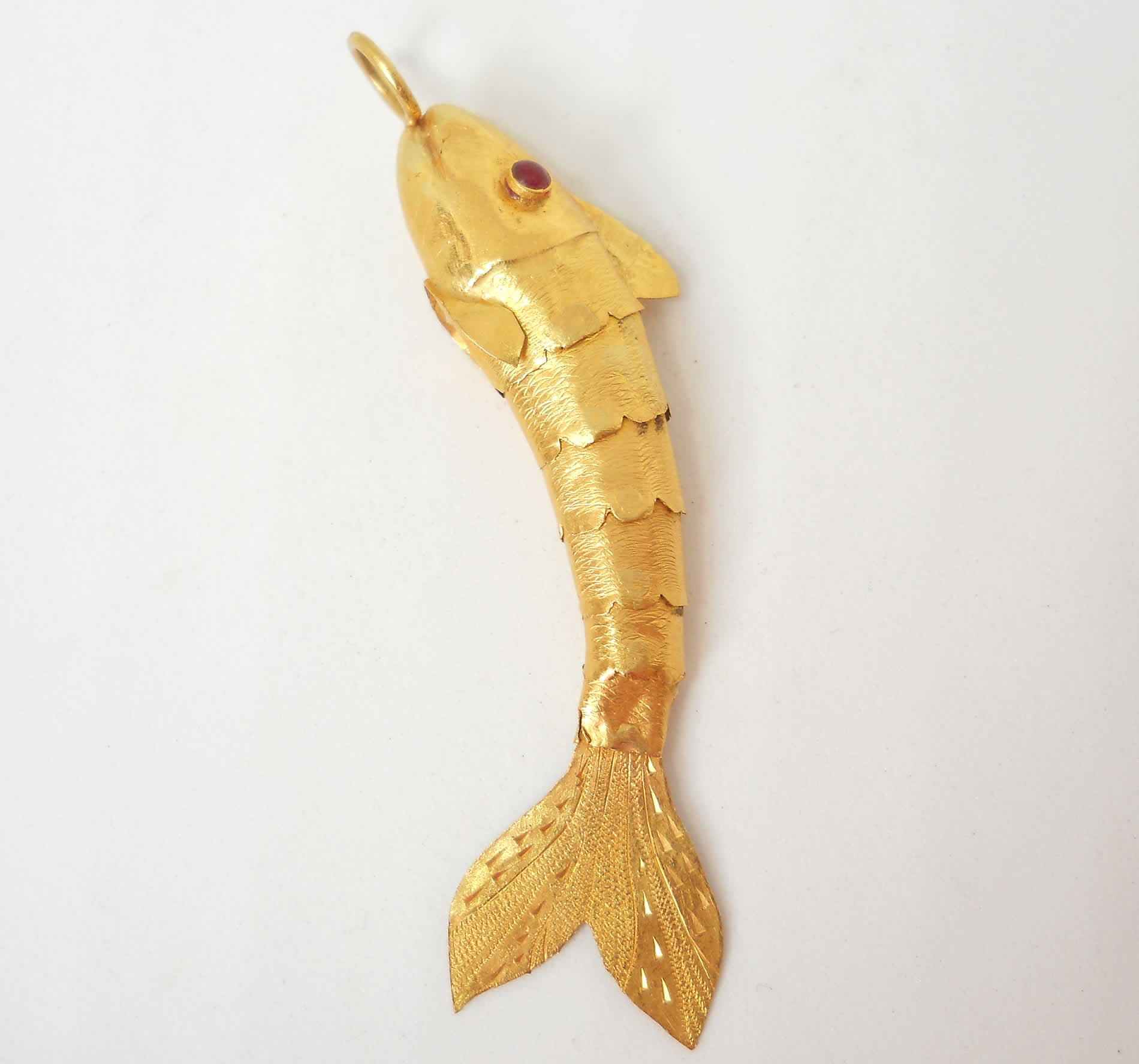 22K Fancy Gold Fish Hollow Pendant - 235-GP5959 in 3.050 Grams