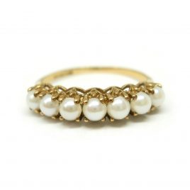 Vintage pearl half hoop ring