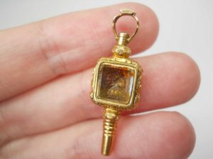 Antique 19th century gold cased watch key