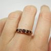 Vintage five stone garnet 9ct gold ring