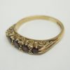 Vintage five stone garnet 9ct gold ring