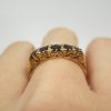 Vintage five stone garnet 9ct gold ring