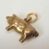 Antique puffy gold pig charm, circa 1910