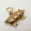 Antique puffy gold pig charm, circa 1910