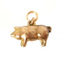 Gold pig charm (matte)