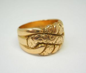 Antique Victorian 18ct gold keeper ring, circa 1900