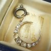 Antique silver paste crescent pendant on a niello bolt ring