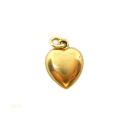 Smooth puffy gold heart charm