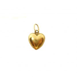 Baby gold puffy heart charm