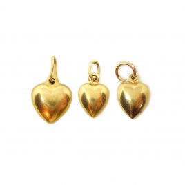 Baby puffy gold hearts x 3